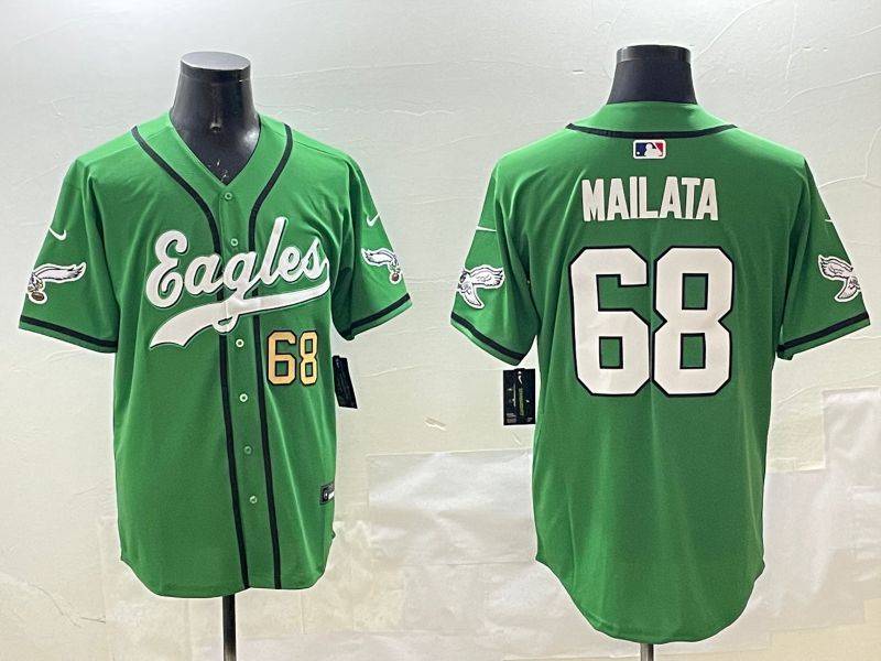 Men Philadelphia Eagles #68 Mailata Green three generations Jointly Name 2025 Nike Limited NFL Jersey style 14->philadelphia eagles->NFL Jersey